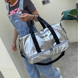 Nylon Gym Bag Dry Wet Separation Yoga Bag Large Capacity Shoulder Overnight Bag