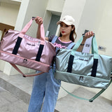 Nylon Gym Bag Dry Wet Separation Yoga Bag Large Capacity Shoulder Overnight Bag