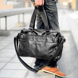 Men's PU Leather Travel Duffle Bag Business Trip Shoulder Bag