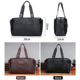 Men's PU Leather Travel Duffle Bag Business Trip Shoulder Bag