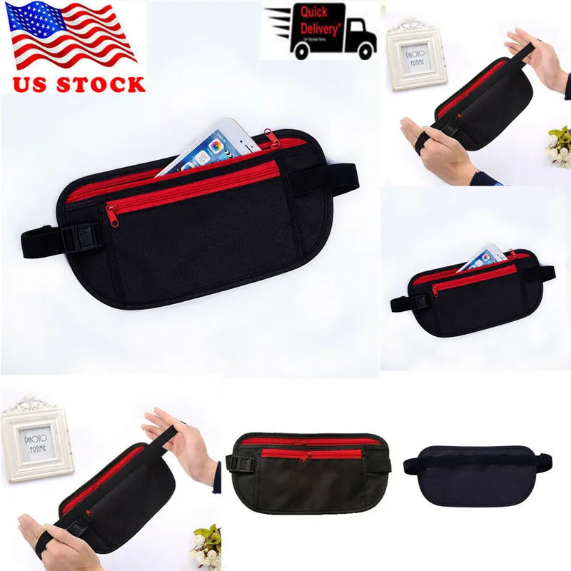 RFID Travel Money Belt Hidden Waist Security Wallet
