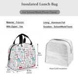 Travel Nurse Insulated Lunch Bag - Cartoon Print Food Case Cooler