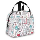 Travel Nurse Insulated Lunch Bag - Cartoon Print Food Case Cooler
