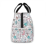 Travel Nurse Insulated Lunch Bag - Cartoon Print Food Case Cooler