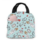 Travel Nurse Insulated Lunch Bag - Cartoon Print Food Case Cooler
