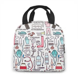 Travel Nurse Insulated Lunch Bag - Cartoon Print Food Case Cooler