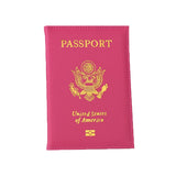 Personalised Pink Passport Cover PU Leather Holder