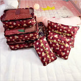 6pcs Waterproof Travel Packing Cubes Clothing Sorting Organize Bag