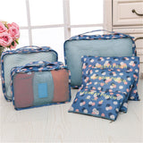 6pcs/set Waterproof Travel Packing Cubes Large Capacity Clothing Organize Bag