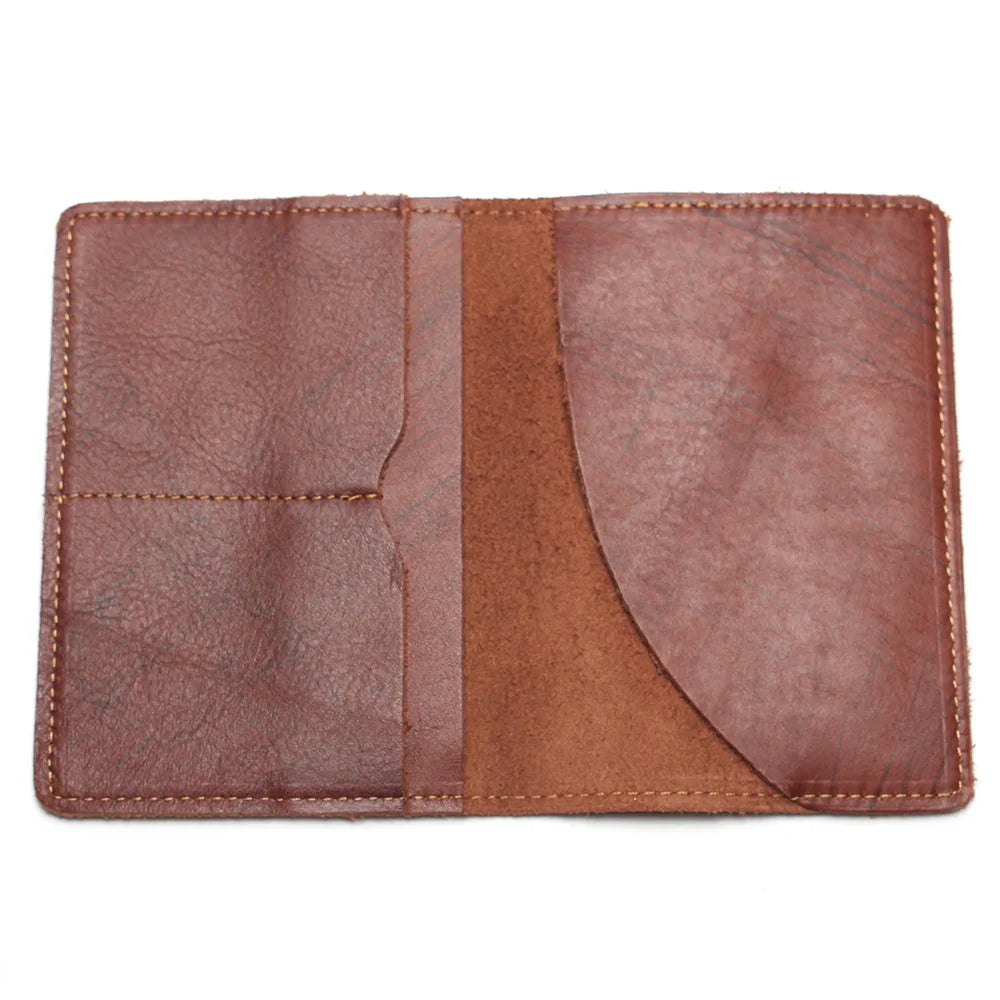 Vintage Crazy Horse Leather Travel Passport Wallet