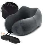 Memory Foam Travel Pillow Neck and Cervical for Airplane Car Office Napping