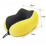 Memory Foam Travel Pillow Neck and Cervical for Airplane Car Office Napping