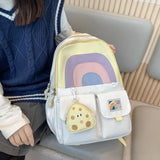 Travel Rucksack Student Bookbag with Pendant Large Capacity Backpack