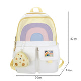 Travel Rucksack Student Bookbag with Pendant Large Capacity Backpack