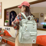 Preppy Purple Waterproof Backpack Women Candy Colors Fancy High School Bags