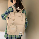 Preppy Purple Waterproof Backpack Women Candy Colors Fancy High School Bags