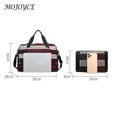 Plaid Gym Bag Waterproof Oxford Dry Wet Separation Handbag