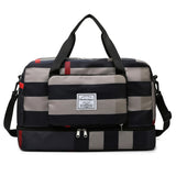 Plaid Shoulder Gym Bag for Men Women Fitness Training Waterproof Oxford