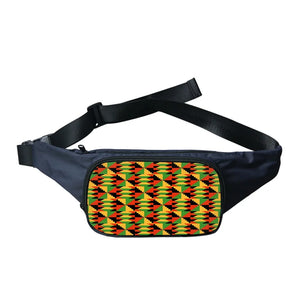 African Tribal Kente Pattern Fabric Fanny Belt Bag