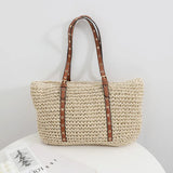 Women's Large Woven Shoulder Bag Bohemian Rattan Beach Tote