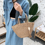 Summer Rattan Bag for Women Straw Beach Crossbody Tote