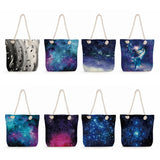 Bright Colors Women Shoulder Bag Landscape Starry Sky Print Handbags