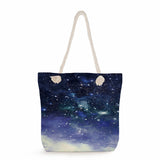 Bright Colors Women Shoulder Bag Landscape Starry Sky Print Handbags