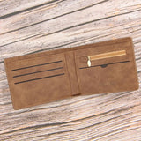 Retro Travel Wallet Men Money Clip for Boyfriend