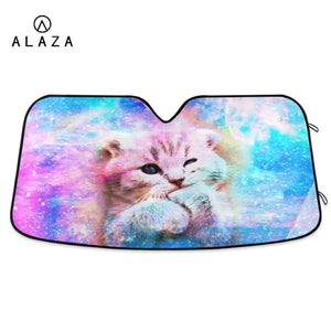 Space Cat Print Car Sun Visor Front Window Sunshade