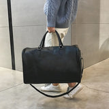 Large-Capacity PU Leather Travel Bag for Short-Distance Trips