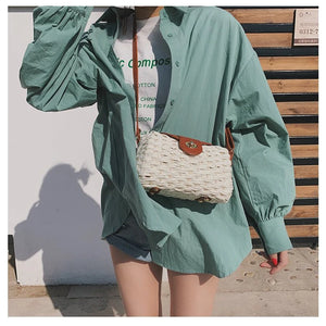 Straw Beach Shoulder Bag Crossbody Messenger Sac Main Femme