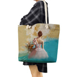 Girl Art Tote Bag Cartoon High Capacity Shoulder Eco Handbag For Women