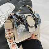 PU Leather Crossbody Bag with Wide Shoulder Strap