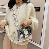 PU Leather Crossbody Bag with Wide Shoulder Strap