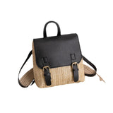 Women's Straw Woven Backpack School Bag