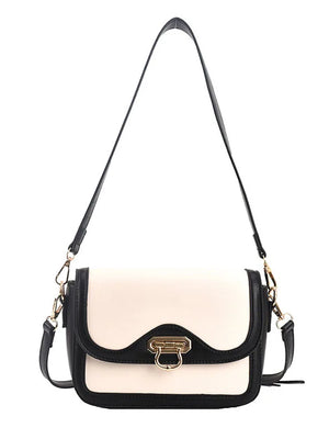 Contrast Women's Shoulder Bag Flap Pu Leather Female Handbags Underarm