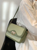 Contrast Women's Shoulder Bag Flap Pu Leather Female Handbags Underarm