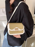 Contrast Women's Shoulder Bag Flap Pu Leather Female Handbags Underarm
