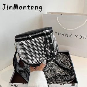 Diamond Crossbody Messenger Bag for Women Small Chest Waist Purse