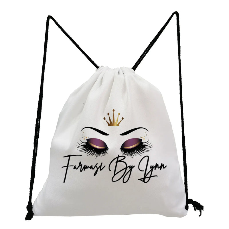 Lashes Graphic Drawstring Pocket Backpack for Students Girls