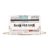 Inkjet Newspaper Envelope Clutch Bag Shoulder Messenger Chain Evening Bag