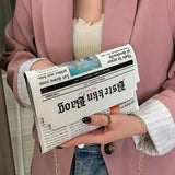 Envelope Bag Women Inkjet Clutch Chain Evening Bag