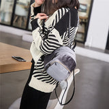 Velvet Women Mini Backpack Girl Solid Pompom Backpack Female