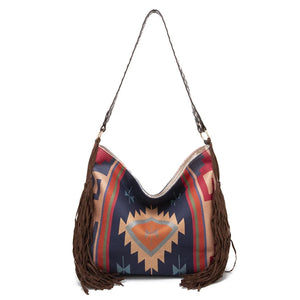 Hand Woven Tassel Cotton and Linen Retro Shoulder Bag