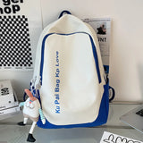 Nylon School Bag For Teenage Girls Contrast Travel Backpack