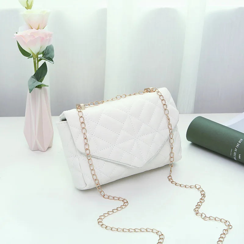 Small Square Bag Shoulder Bag Women Solid PU Leather Mini Zipper Handbags