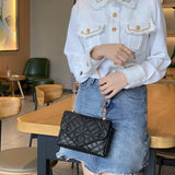Small Square Bag Shoulder Bag Women Solid PU Leather Mini Zipper Handbags