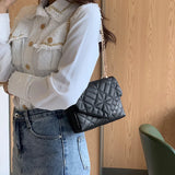 Small Square Bag Shoulder Bag Women Solid PU Leather Mini Zipper Handbags