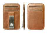 Unisex Slim Crazy Horse Leather Money Clip Wallet