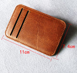 Unisex Slim Crazy Horse Leather Money Clip Wallet